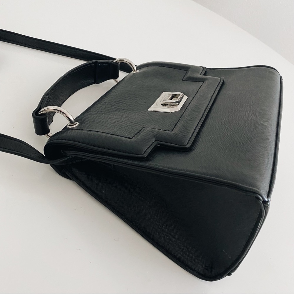BCBGeneration Black Faux Leather Crossbody Bag Purse - Picture 3 of 4